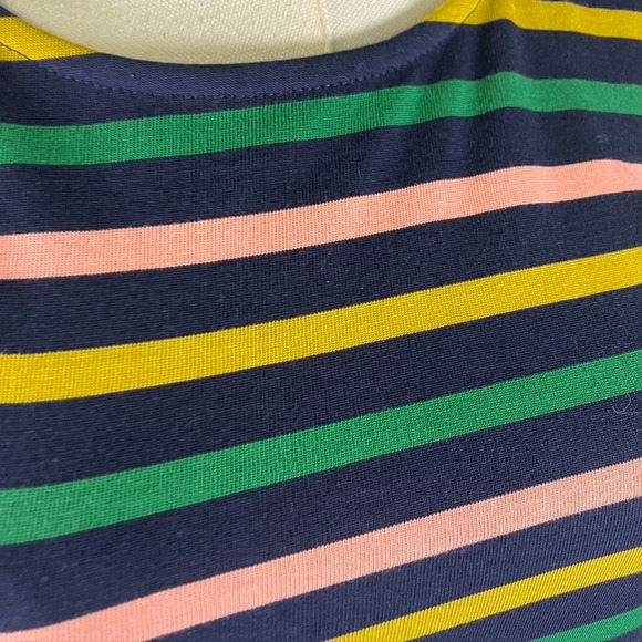 J. Crew Striped Knit Midi Dress Long Sleeve Pink Green Yellow Navy Size 2 New - Picture 13 of 16
